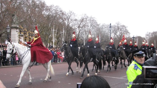 Guards parading at Buckingham Palace