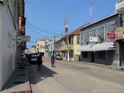Quiet street in Belize City near downtown
