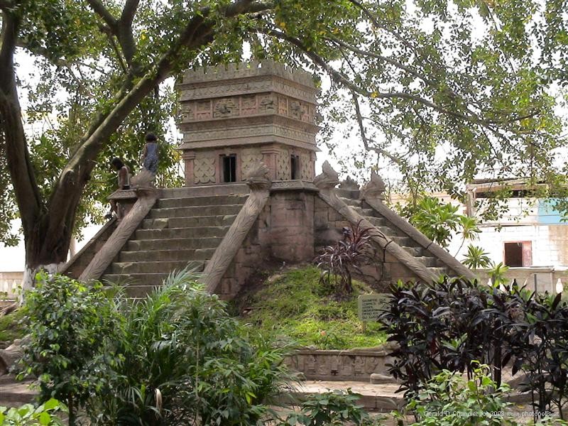 Recreated Mayan Temple in Parque La Concordia