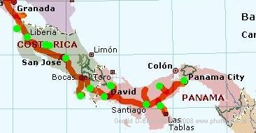 Costa Rica - Panama Route