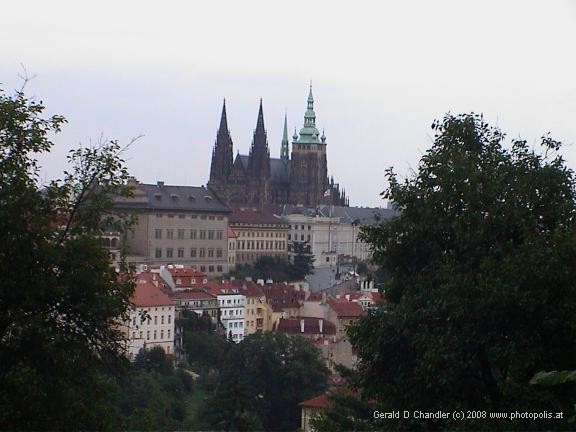 Prague Castle from Petrin Hill.