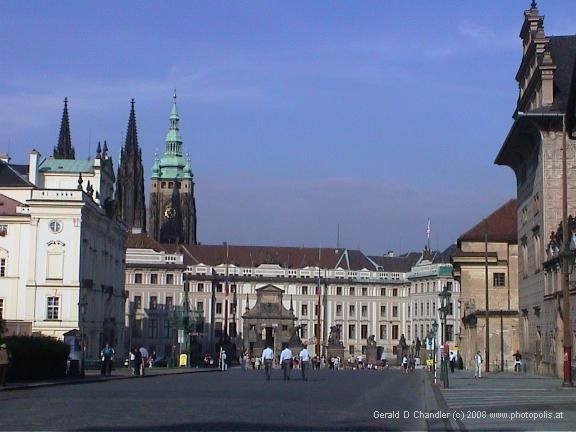 Prague Castle and St Vitus Church, behind west entrance