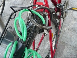 Cut bicycle cable