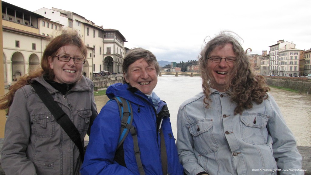 Yvonne, Jan, and Sandro on Ponte Vecchio