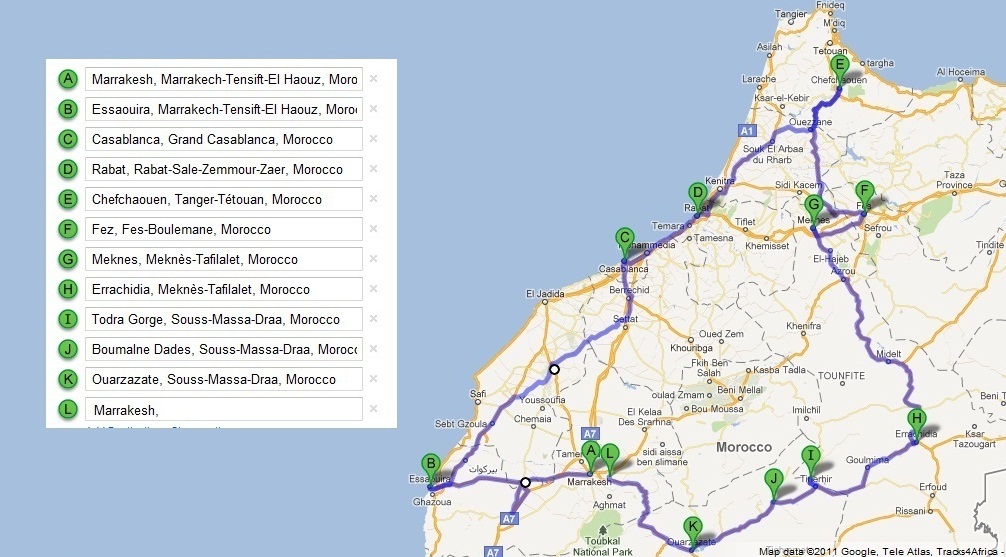 2100 km, 27 day travels in Morocco