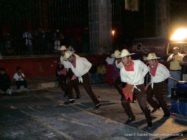 Dance troup on steps of Church, San Miguel de Allende