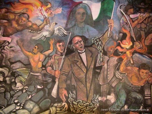 Mural commemorating start of Mexican Independence struggle