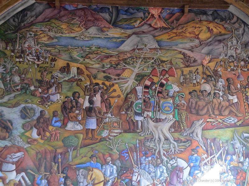 Social-reality mural (detail) in Patzcuaro Library