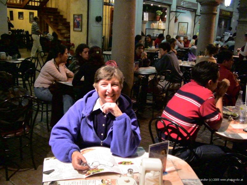 Jan at dinner, Main Square, Oaxaca