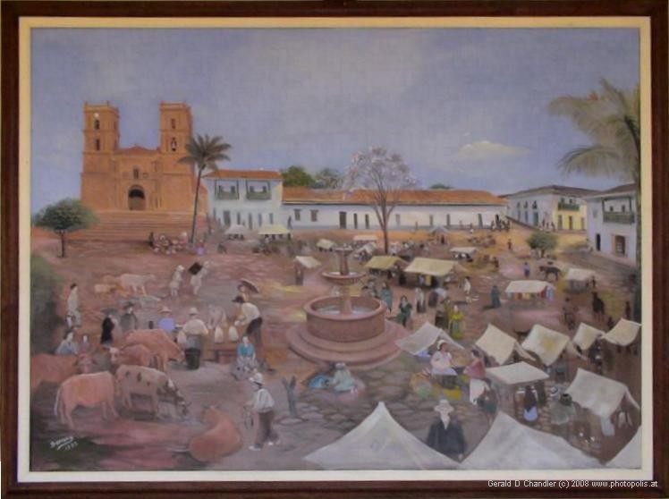 Painting of Barichara Main Square