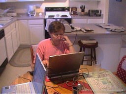 Jan Bates working on Computer
