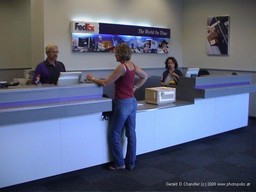 FedEx counter for shipping Fujitsu