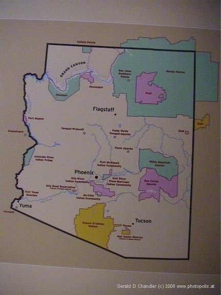 Map showing Navajo and Hopi Reservations