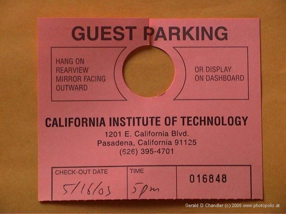Guest Parking Garage Receipt