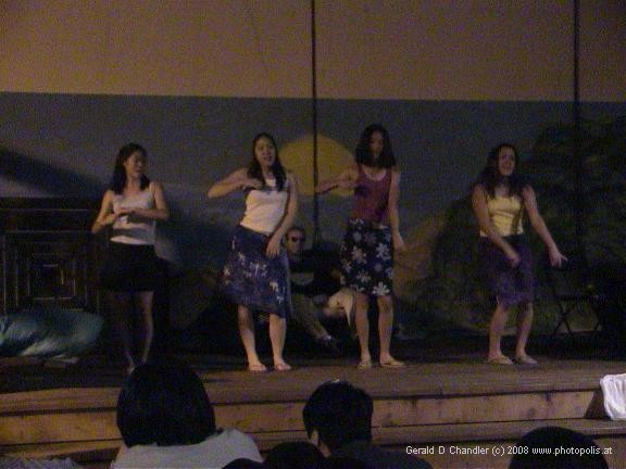 Lip-synch Performers miming in Lloyd House patio