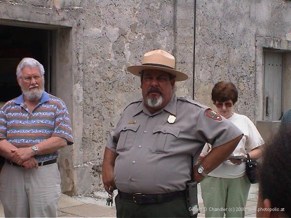 Ranger guide explaining history of Castillo de San Marcos