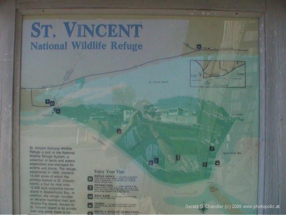 Map and description of St Vincent National Wildlife Refuge