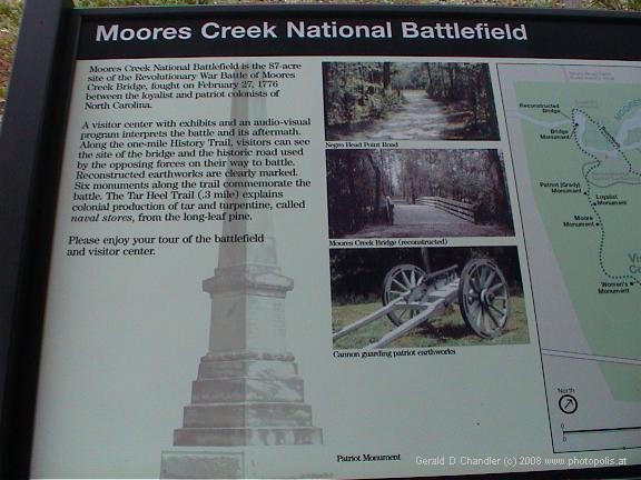 Moore's Creek Battlefield Sign